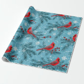 Roter Weihnachtskardinal-Vogel-Feiertag Geschenkpapier (Ungerollt)