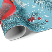 Roter Weihnachtskardinal-Vogel-Feiertag Geschenkpapier (Rolleneckpunkt)