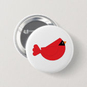 Roter WeihnachtsKardinals-Vogel Button (Vorne & Hinten)
