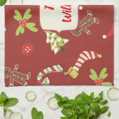 Roter Weihnachtslebkuchen-Feiertag Handtuch (Gefaltet)