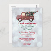 Roter Weihnachtslieferwagen mit Postkarte (Vorne/Hinten)