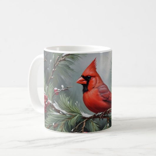 Roter Weihnachtsmann-Kardinal Kaffeetasse (Vorderseite Links)