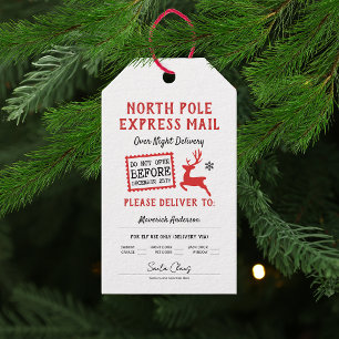 Roter Weihnachtsmann Nordpol Weihnachten Geschenkanhänger