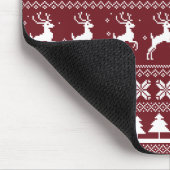 Roter Weihnachtsmann-Rentier-Weihnachtsstrickjacke Mousepad (Ecke)