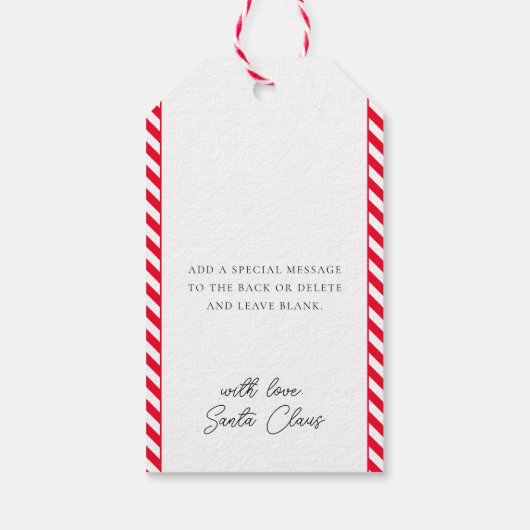 Roter Weihnachtsmann - Sonderlieferung Geschenkanhänger (Rückseite)