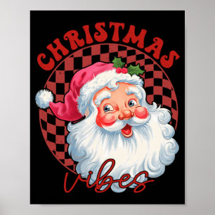 Roter Weihnachtsmann Weihnachtsstimmung Vintage Ro Poster
