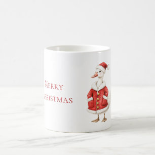 Roter Weihnachtsmannhut und -Mantel Weihnachtsgans Kaffeetasse