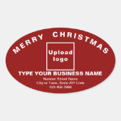 Roter Weihnachtsmarkt Oval Shape Sticker (Vorderseite)