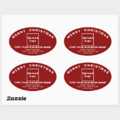Roter Weihnachtsmarkt Oval Shape Sticker (Blatt)