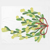 roter Weihnachtsmistelzweig-Decke Fleecedecke (Vorderseite (Horizontal))