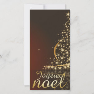 Roter Weihnachtsmotif mit goldenem Tannenbaum Feiertagskarte