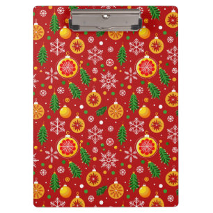 Roter Weihnachtsmuster Klemmbrett