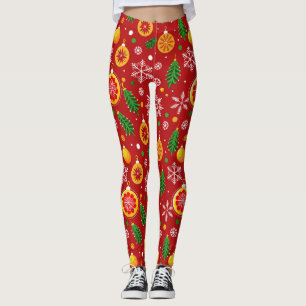 Roter Weihnachtsmuster Leggings
