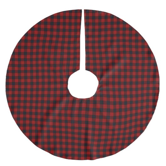 Roter Weihnachtsmuster  Polyester Weihnachtsbaumdecke (Vorderseite)