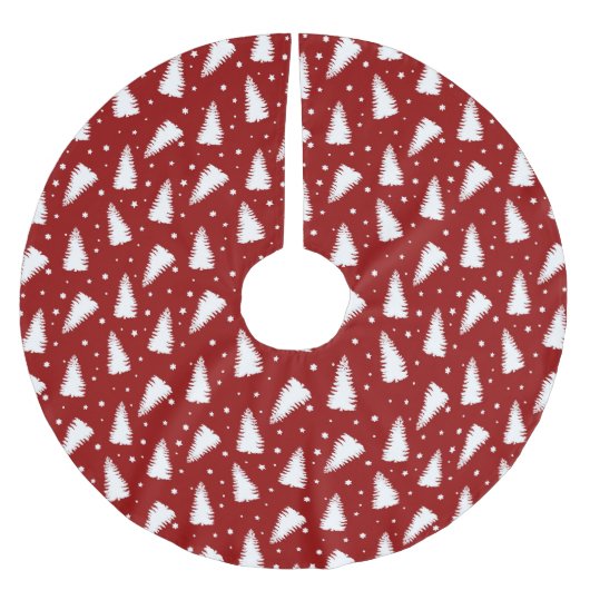 Roter Weihnachtsmuster  Polyester Weihnachtsbaumdecke (Vorderseite)