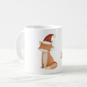 Roter Weihnachtsmützenfuchs Kaffeetasse (Vorderseite Links)