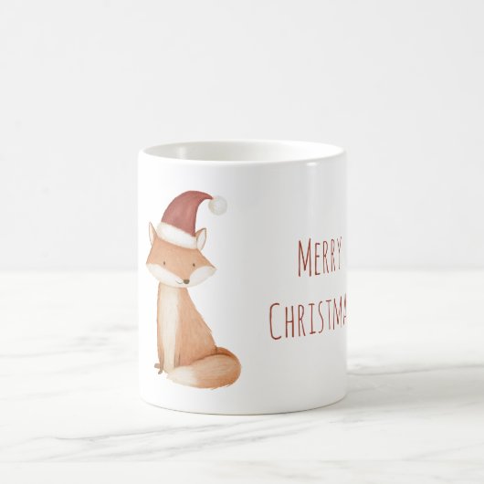 Roter Weihnachtsmützenfuchs Kaffeetasse (Mittel)