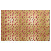Roter Weihnachtsrinder auf Gold Stoff (Fat Quarter (45,7 x 55,9 cm))