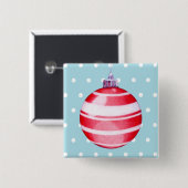 Roter Weihnachtsschmuck Button (Vorne & Hinten)