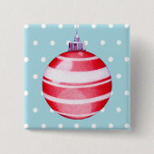 Roter Weihnachtsschmuck Button (Vorderseite)