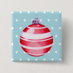 Roter Weihnachtsschmuck Button