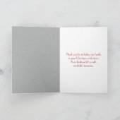 Roter Weihnachtsschmuck Danke Karte (Innenseite)