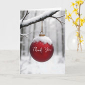 Roter Weihnachtsschmuck Danke Karte (Gelbe Blume)