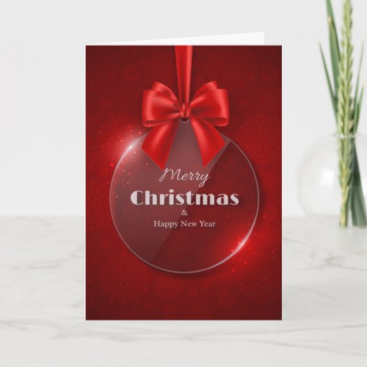 Roter Weihnachtsschmuck Faltkarte Karte (Vorderseite)