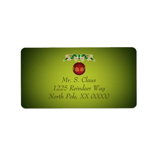 Roter Weihnachtsschmuck mit Ivy und Heiligem Garte Adressaufkleber (Vorne)