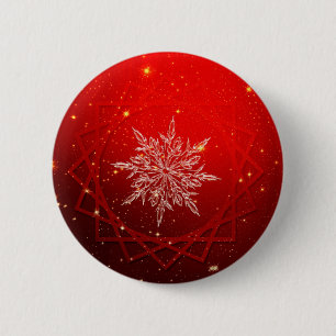 Roter Weihnachtsschnee Button