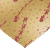 Roter Weihnachtssleih auf Gold Kurzer Tischläufer (Ecke)