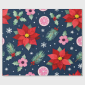 Roter Weihnachtsstern-Feiertage Geschenkpapier (Flach)
