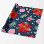 Roter Weihnachtsstern-Feiertage Geschenkpapier (Ungerollt)