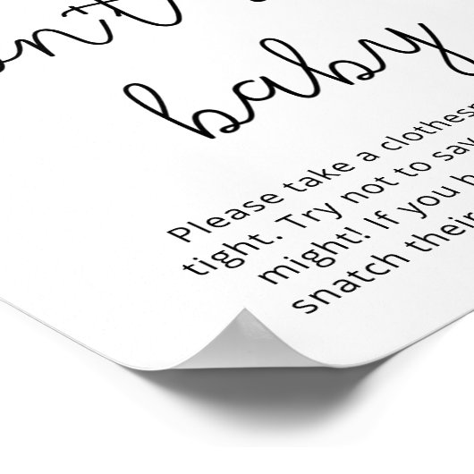 Roter Weihnachtswagen Winter nicht sagen Baby Poster (Ecke)