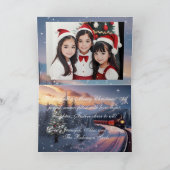 Roter Weihnachtszug Wasserfarbe Foto Auto Karte (Innenseite)