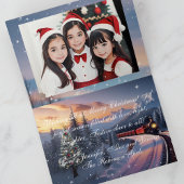 Roter Weihnachtszug Wasserfarbe Foto Auto Karte