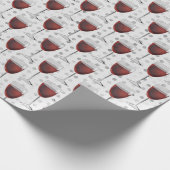 Roter Wein auf Silberpunkten Geschenkpapier (Ecke)