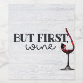 Roter Wein auf weißem Holz Weinetikett (Einzelnes Label)