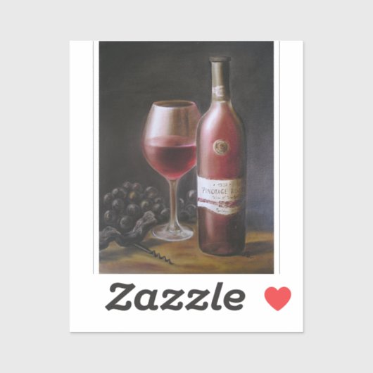 Roter Wein Aufkleber (Blatt)