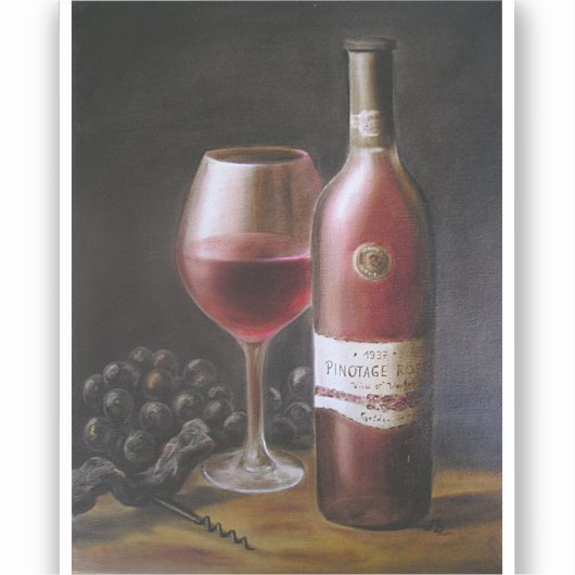 Roter Wein Aufkleber (Vorderseite)