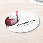 Roter Wein, Bar/Weinkeller Runder Pappuntersetzer (Angewinkelt)