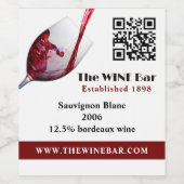 Roter Wein, Bar/Weinkeller Weinetikett (Einzelnes Label)