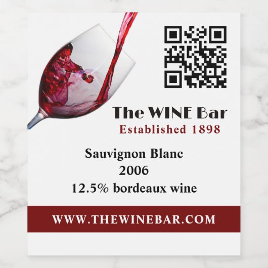 Roter Wein, Bar/Weinkeller Weinetikett (Einzelnes Label)