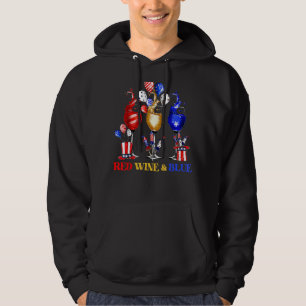 Roter Wein & Blau 4. Juli Wein Rot Blau Me Hoodie