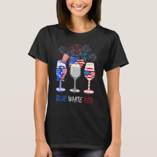 Roter Wein & Blau 4. Juli Wein Rot Blau Wi T-Shirt