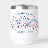 Roter Wein & Blauer Feuerwerk 4. Juli Custom (Vorderseite)
