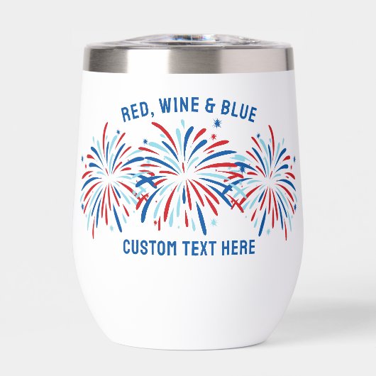 Roter Wein & Blauer Feuerwerk 4. Juli Custom (Vorderseite)