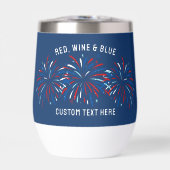 Roter Wein & Blauer Feuerwerk 4. Juli Custom (Vorderseite)