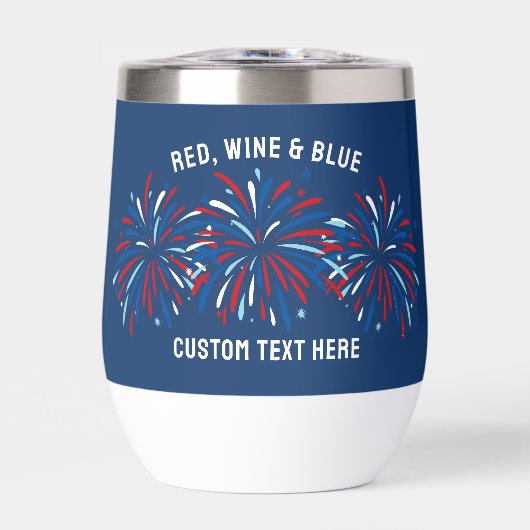 Roter Wein & Blauer Feuerwerk 4. Juli Custom (Vorderseite)