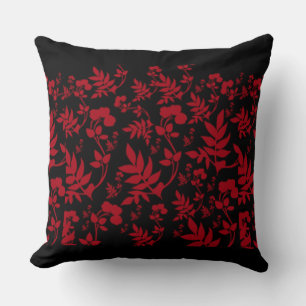 Roter Wein Blumenmuster Kissen